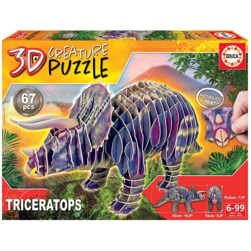 3D palapeli dino Triceratops Educa - Muovi ja Lelu