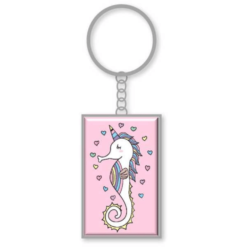unicorn seahorse keyring