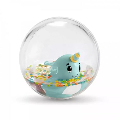 läpinäkyvä Fisher-Price Watermates -pallo, jonka sisällä on vettä ja pieni valas