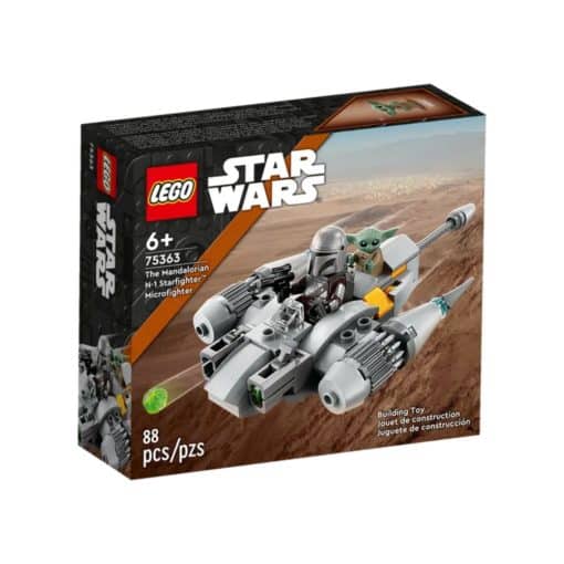 Tämän LEGO Star Wars 75363 Mandalorialaisen N-1-tähtihävittäjä – mikrohävittäjä setin parissa lapset tutustuvat LEGO® Star Wars™ maailmaan.