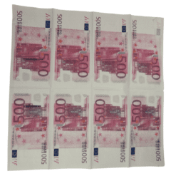 Avattuna lautasliina 500 euron seteli