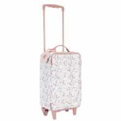 Vaaleanpunainen matkalaukku