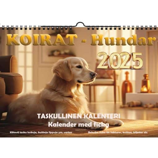 Kalenteri seinäkalenteri taskulla koirat 2025 Aika