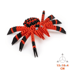 3d origami hämähäkki punainen