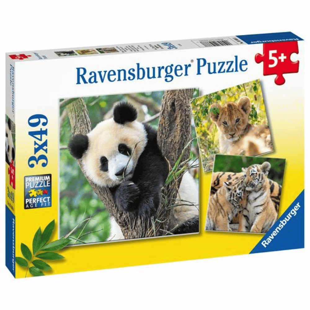 Palapeli 49 palaa x 3 peliä Panda, Leijona, Tiikeri Ravensburger - Muovi ja  Lelu