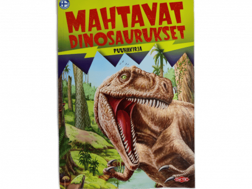 Tactic-puuhakirja, jonka kannessa on Tyrannosaurus Rexin kuva