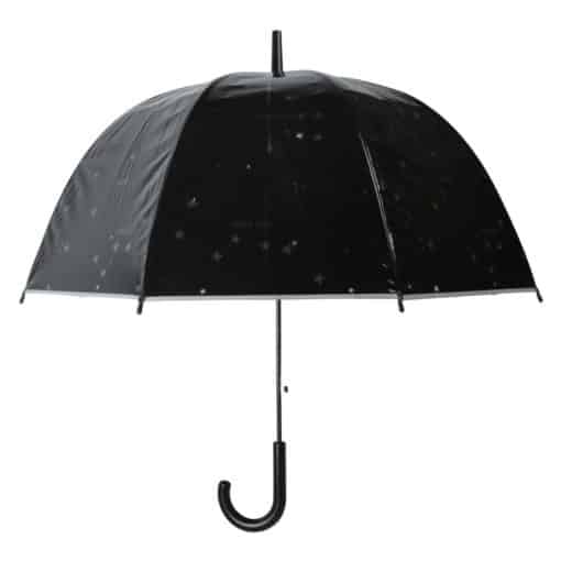 muovinen sateenvarjo, jossa on läpinäkyvät tähdet
