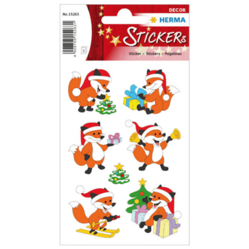 christmas fox stickers