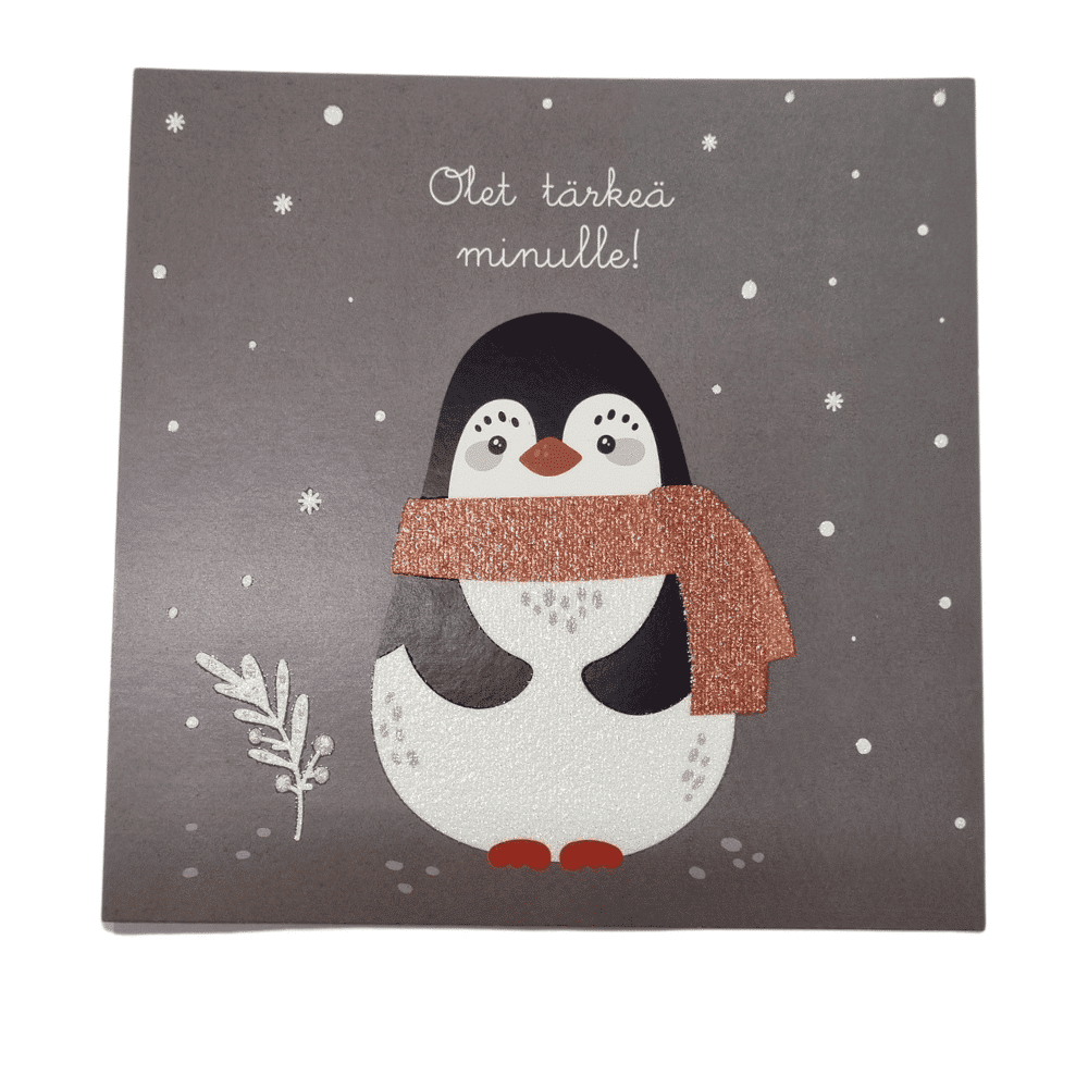 Ystävänpäiväkortti Pingviini kaulahuivilla - Muovi ja Lelu